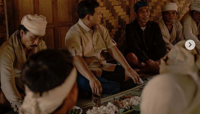 Prabowo Disuguhi Nasi Liwt Saat Berdialog Dengan Masyarakat Baduy Dalam. (Foto IG Prabowo)