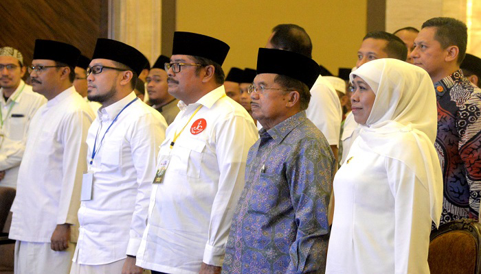 Wakil Presiden Jufu Kalla (JK) menghadiri Forum Silaturahmi Kiai-kiai muda di Surabaya, Jawa Timur, Sabtu (23/2/2019). (Foto: Setya N/NUSANTARANEWS.CO)
