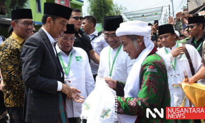 Presiden Jokowi menghadiri pembukaan Munas Alim Ulama dan Kombes NU 2019 di Ponpes Miftahul Huda Al-Azhar di Citangkolo, Kota Banjar, Jawa Barat, Rabu (27/2/2019). (Foto: Selendang S/NUSANTARANEWS.CO)