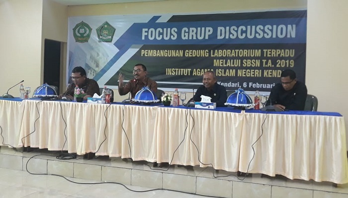 Focus Grup Discussion (FGD) Pembangunan Gedung Laboratorium Terpadu di IAIN Kendari, Rabu (6/2). (Foto: Istimewa)