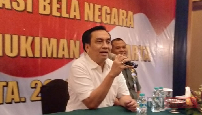 Anggota DPR RI Komisi I Effendi M.S. Simbolon Sampaikan Sosialisasi Bela Negara Lingkup Pemukiman di Jakarta (Foto Dok. NUSANTARANEWS.CO).