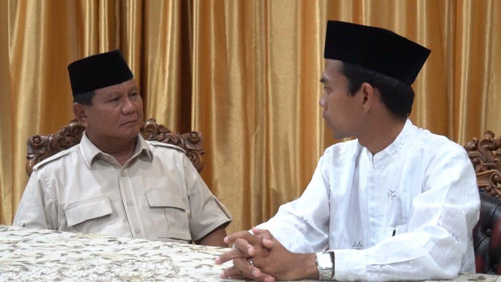 Ustad Abdul Somad (UAS) Pada Rabu, 11 April 2019, Memberikan Dukungan Kepada Calon Presiden Nomor Urut 02, Prabowo Subianto (Foto Istimewa)