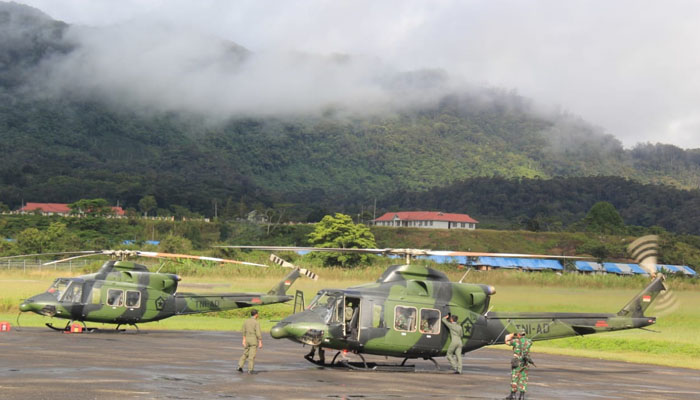 Pencarian Helly MI 17 atau Helikopter M-17 Jalur Udara di hari ke-7 (Foto Dok. Pendam Cendrawasih untuk NUSANTARANEWS.CO).