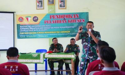 Dandim Lamongan, Letkol Inf Sidik Wiyono memberikan pembekalan wawasan kebangsaan ke seluruh Pemuda Muhammadiyah di wilayah teritorialnya. (FOTO: NUSANTARANEWS.CO)