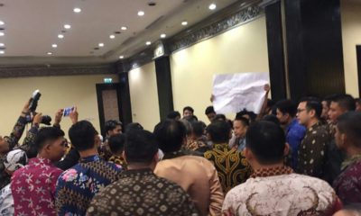 Agenda silaturahmi Pemerintah Kabupaten Muba dengan Forum Silaturahmi Masyarakat Muba Yogyakarta (Fosmabayo) di Hotel Sheraton Yogyakarta, Minggu (17/11) malam diwarnai kericuhan.