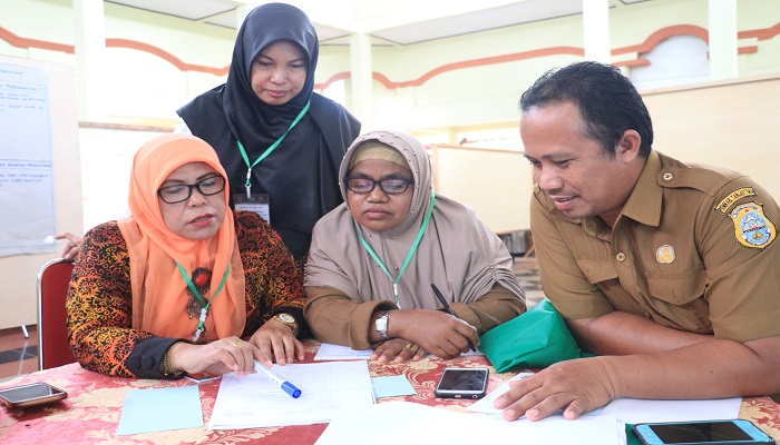 Guru mata pelajaran (mapel) SMP dan MTsN di Kabupaten Tanjab Timur diberikan pelatihan modul II praktik baik dalam pembelajaran. (Foto: Istimewa)