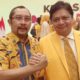 Ketum Golkar Airlangga Hartarto dan Sekretaris DPD Golkar Jatim Sahat Tua Simanjuntak. (Foto: Setya W/NUSANTARANEWS.CO)