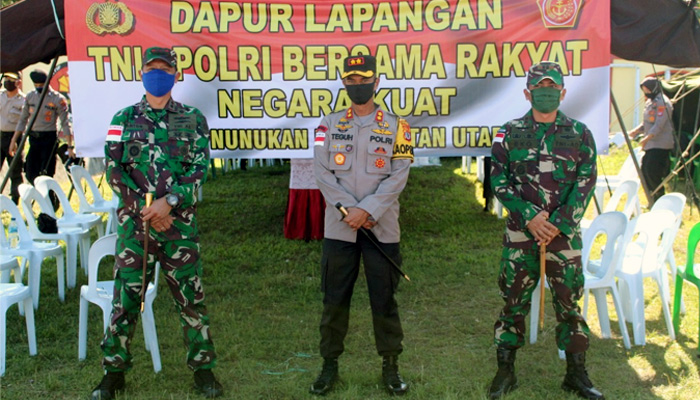 Peduli Dampak Corona, TNI - Polri di Nunukan Gelar Dapur Lapangan Selama 10 Hari