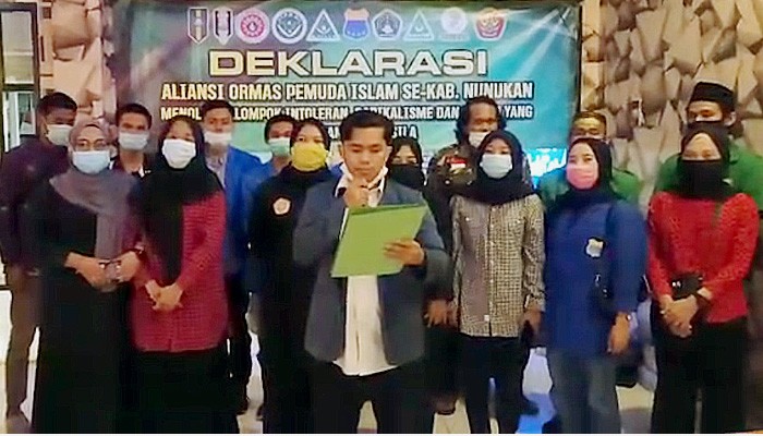 OKP Islam di Nunukan deklarasi menolak radikalisme dan kelompok intoleran.