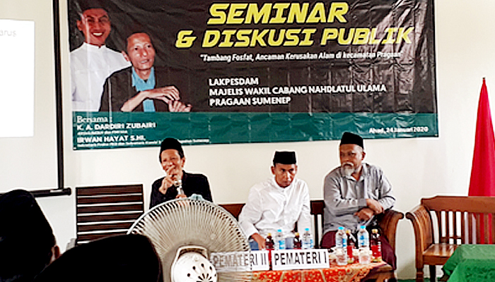 Diskusi Publik LAKPESDAM MWC NU Pragaan, Irwan Hayat sebut: Tambang Fosfat Ancam Kehidupan Masyarakat.
