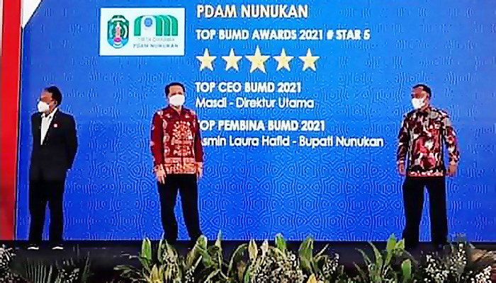 PDAM Nunukan Raih Penghargaan Top BUMD Awards Bintang 5