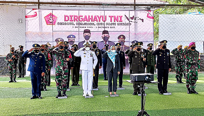 Upacara HUT TNI ke 76 di Nunukan Digelar Secara Virtual