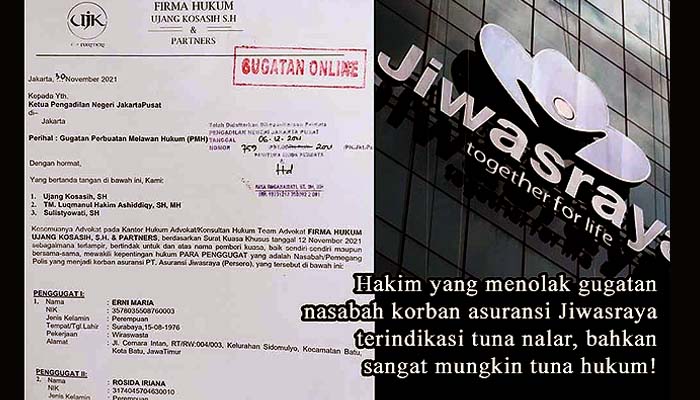 Kerugian Capai 31 Miliar, 18 Nasabah Seret Asuransi Jiwasraya bersama 6 Lembaga Lainnya ke PN Jakarta Pusat