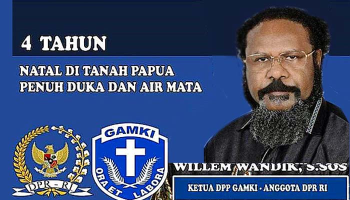 4 Tahun Natal, William Wandik: Orang Asli Papua Tak Menemukan Kedamaian di Papua