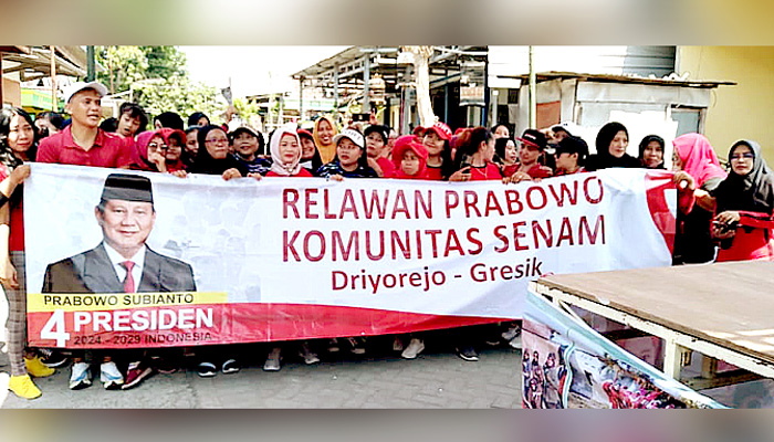 Komunitas Senam Driyorejo Gresik deklarasi dukung Prabowo capres.
