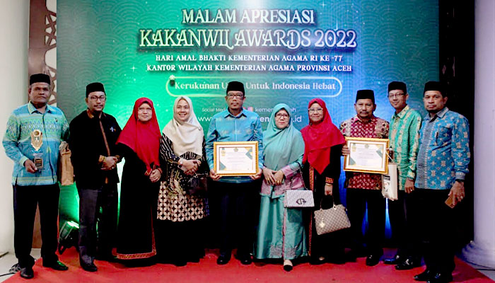 Kemenag Banda Aceh Penyumbang Prestasi Terbanyak, Diserahkan pada Malam Apresiasi Kakanwil Awards II