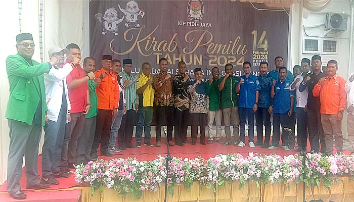 KIP Kabupaten Pidie Jaya lakukan  Kirab Pemilu Tahun 2024