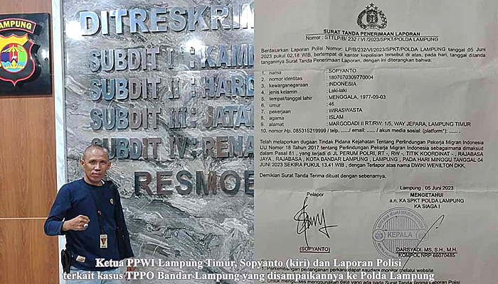 Heboh TPPO Bandar Lampung, Ini Peran PPWI Lampung Timur Cs Bantu Polda Bongkar Kasus TPPO