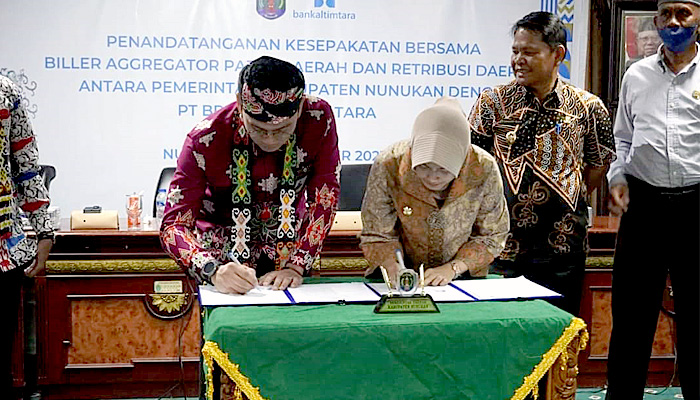 Pemkab Nunukan dan Bank Kaltimtara Tanda Tangani Kesepakatan Bersama Biller Aggregator Pajak Daerah dan Retribusi Daerah