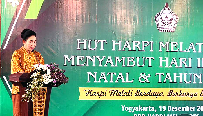 Titik Soeharto Hadiri HUT Harpi Melati di Gedung Sekarsuli Sleman Yogyakarta