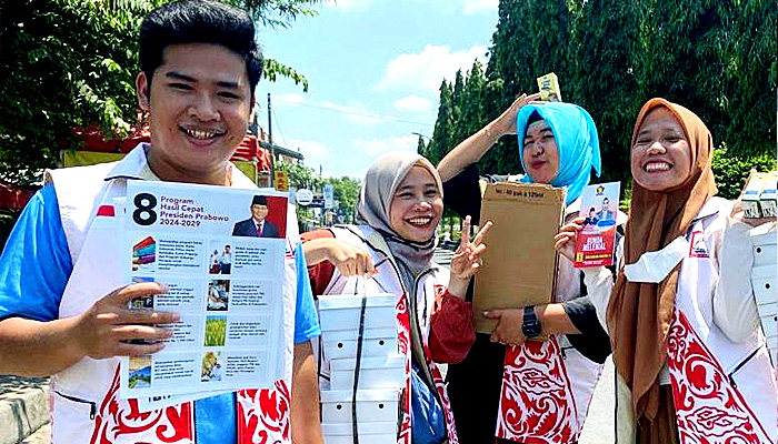 Pejuang Milenial Prabowo DIY Promosikan Program Prabowo-Gibran Lewat Makan Siang-Susu Gratis
