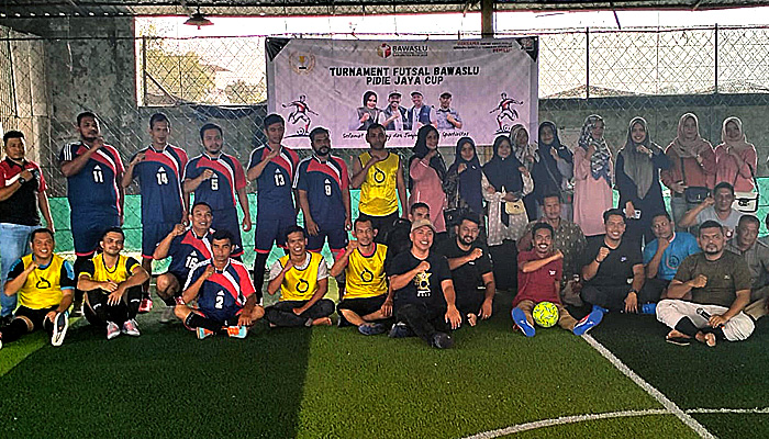 Bawaslu Pidie Jaya Adakan Turnamen Futsal Dalam Rangka Soliditas
