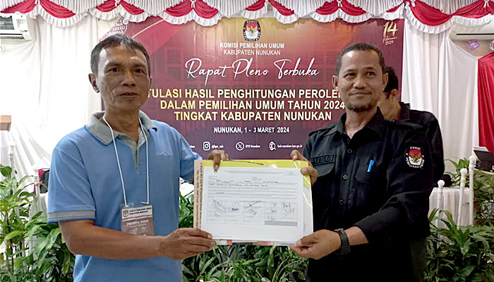 KPU Nunukan Gelar Pleno Rekapitulasi Untuk Perolehan Suara Calon Anggota DPR RI