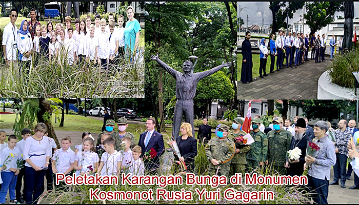 Dihadiri PPWI dan Perwakilan Kedubes, Peletakan Bunga di Monumen Gagarin Berlangsung Hikmad