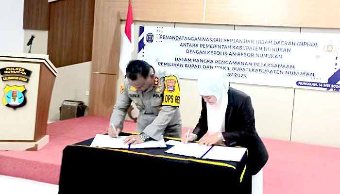 Pemerintah Dan Polres Nunukan Tandatangai NPHD Pengamanan Pilkada 2024
