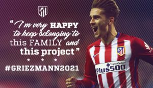 Pemain Atletico Madrid Antoine Griezmann