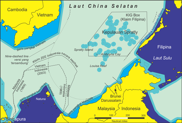 Peta Laut China Selatan/Foto Istimewa/Nusantaranews