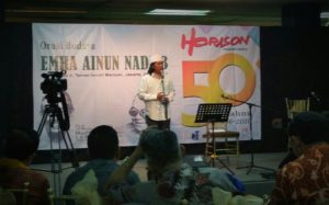 Emha Ainun Nadjib menyampaikan Orasi Budaya dalam perayaan 50 Tahun Majalah Sastra Horison, TIM, 26 Juli 2016/Foto Selendang/Nusantaranews