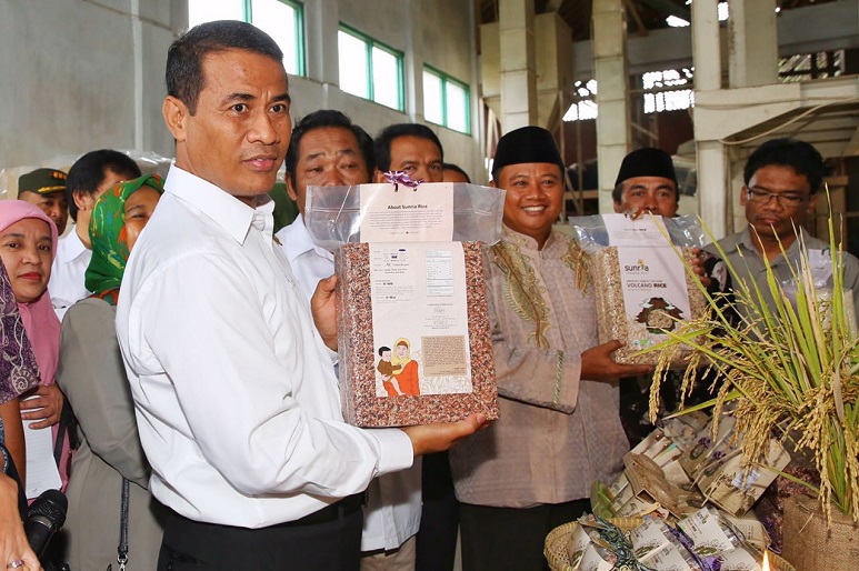 Mentan usai melepas ekspor beras organik yang dibudidayakan Gapoktan Simpatik ke Belgia di Desa Mekarwangi, Kecamatan Cisayong, Kabupaten Tasikmalaya, Kamis, 1 September 2016/Foto dok. Kementan