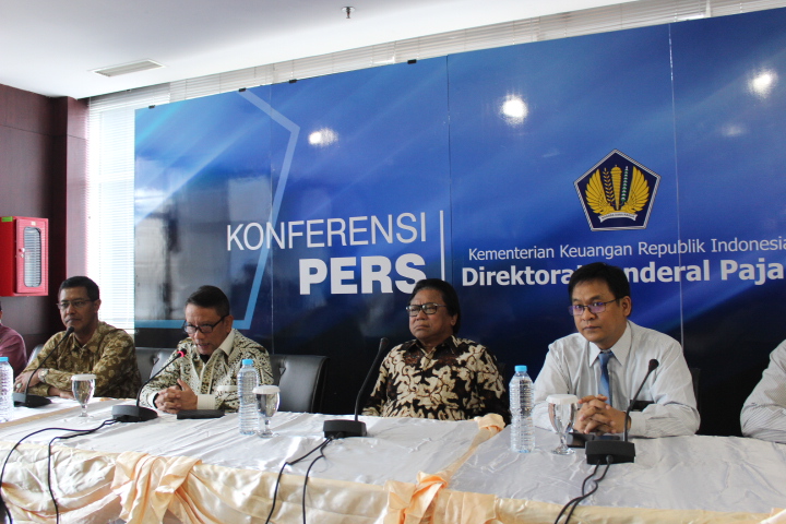 Konferensi Pers Kementerian Keuangan Republik Indonesia Direktorat Jendral pajak di di kantor Dirjen Pajak, Jakarta, Kamis (27102016). Foto Andik/Nusantaranews