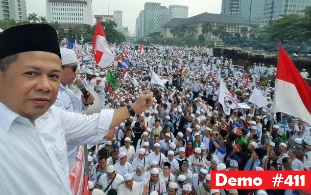 Fahri Hamzah saat Demo 4 November 2016/Foto: Istimewa