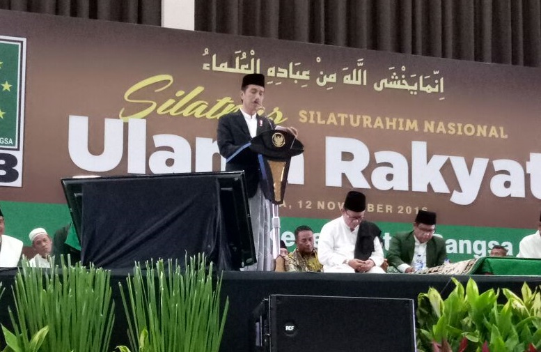 Sambutan presiden Jokowi pada acara Silatnas Ulama dan rakyat. Foto Dok. DPP PKB