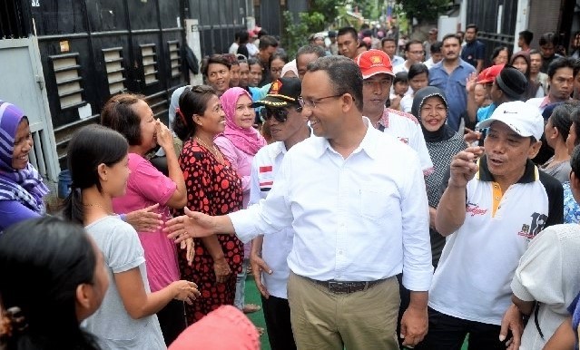 Cagub Anies di Jalan Raya Kalisari, Gang Kemang, Kelurahan Kalisari, Kecamatan Pasar Rebo, Minggu (6/11)/Foto: Dok. Republika