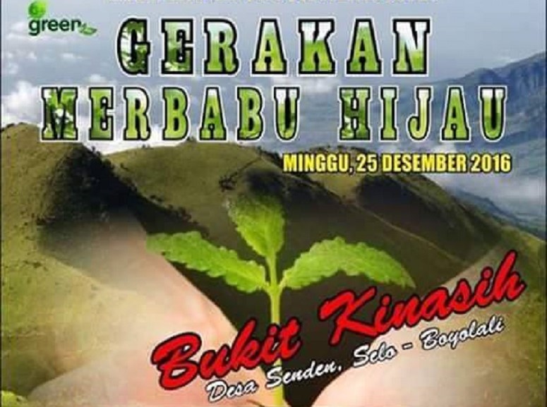 Poster Gerakan Merbabu Hijau di Bukit Kinasih/Foto OS/Istimewa