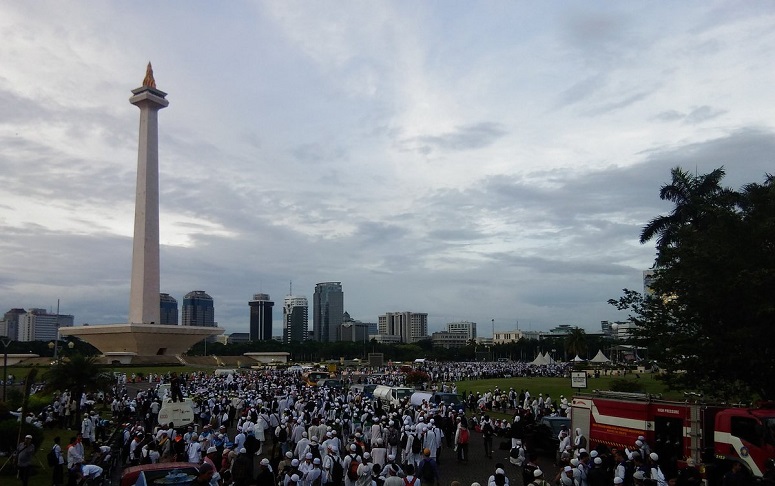 Monas bersiap menjadi lautan peserta/Foto: Dok. Istimewa (@Nitizen_News)