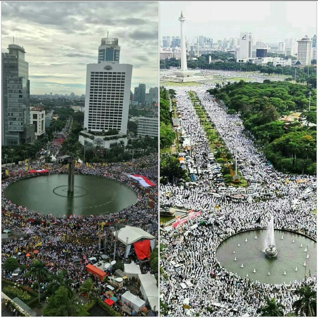 Foto Ilustrasi Parade 412 vs Aksi Damai 212/IST