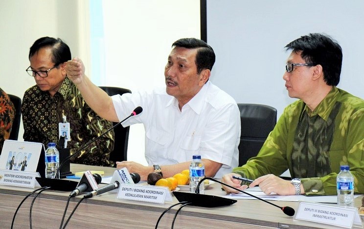 Menko Kemaritiman Luhut Binsar Pandjaitan dalam acara media briefing di Kantor Kementerian Koordinator Kemaritiman, Jakarta, Jumat (23/12)/Foto: Dok. Humas Menko Maritim