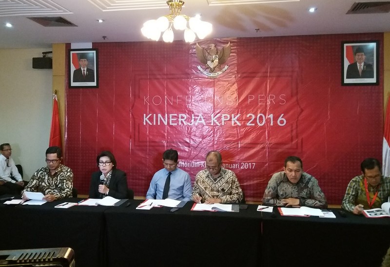 Laporan Kinerja KPK di Tahun 2016 di Gedung KPK, Jakarta, Senin, (9/1/2017)/Foto Fadilah/NUSANTARAnews