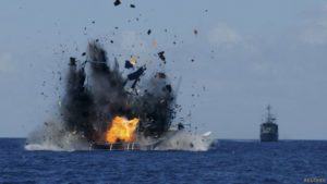 Pemboman Kapal Ilegal di Laut Lepas Filipina. Foto Ilustrasi/Reuters