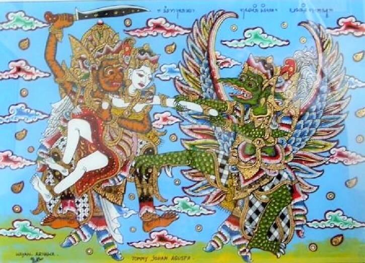 Saat Rahwana menculik Dewi Sinta, perbuatannya ketahuan oleh Jatayu. Jatayu berusaha merebur Dewi Sinta, namun gagal/Foto: pelestarian budaya jawa