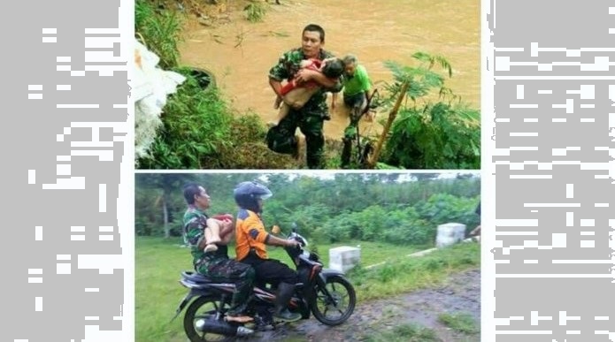 Coba Selamatkan Balita Terbawa Arus Sungai/Foto: Istimewa