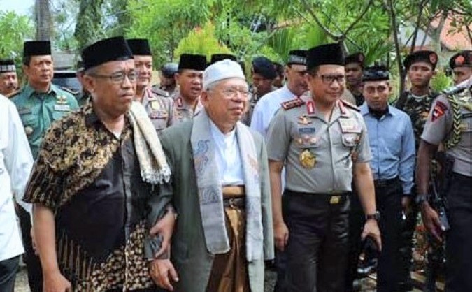 Rais 'Aam PBNU KH. Ma'ruf Amin dan Kapolri Tito Karnavian/Foto: via Tribunnews