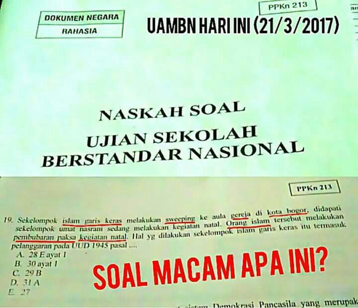 Naskah USBN Jadi Viral/Foto Tri Wahyudi/Nusantaranews