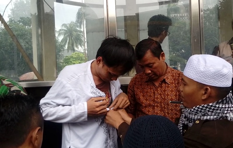 Penyususp (cepot) Aksi 313 tertangkap/Foto Richar Andika / NUSANTARAnews