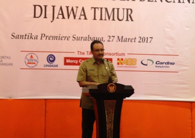 Wagub Prov. Jatim Drs. Saifullah Yusuf memberikan sambutan dalam Diskusi Publik Membedah Tata Kelola Bencana di Jatim 3/Foto Tri Wahyudi