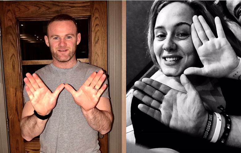 Wayne Rooney dan Adele/Foto Nusantaranews/Ilustrasi